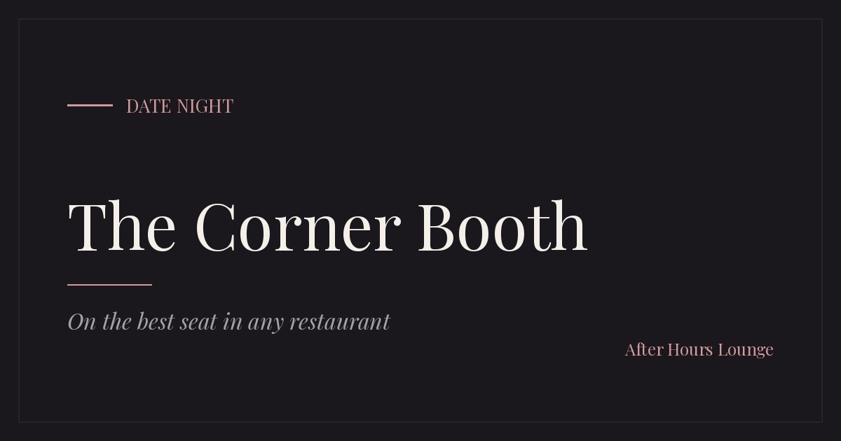 The Corner Booth editorial card