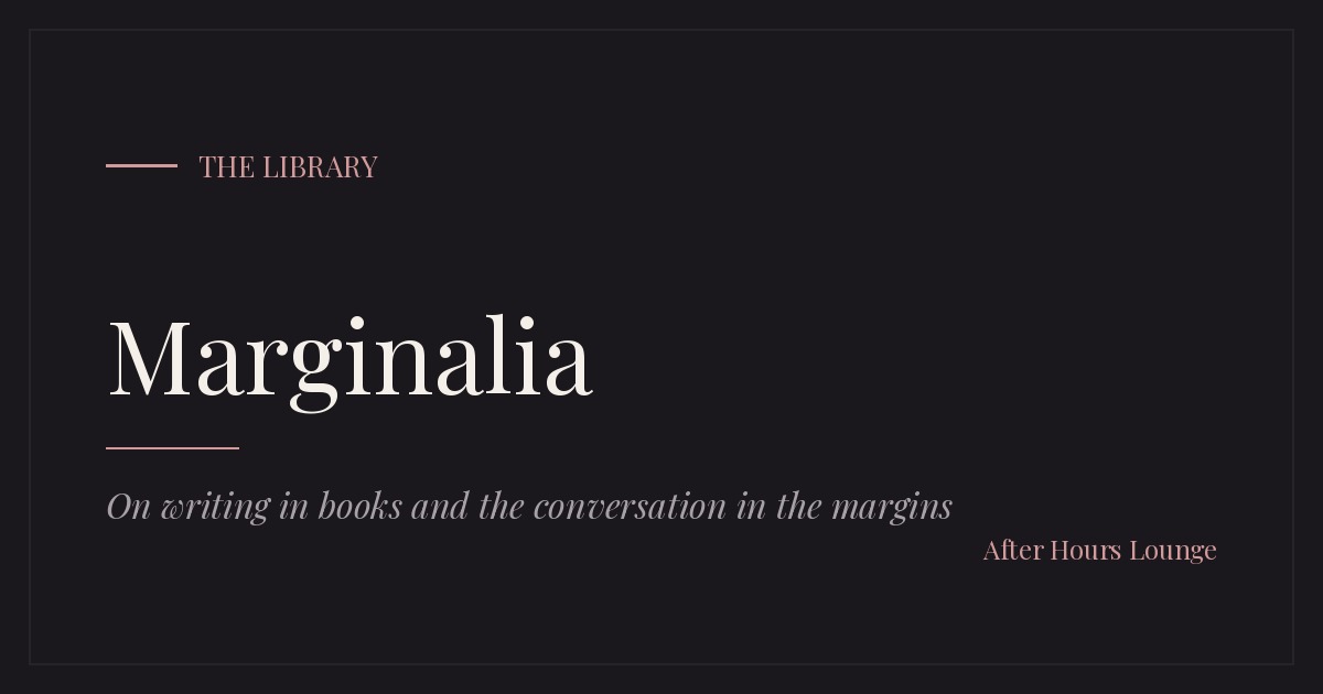 Marginalia editorial card — After Hours Lounge