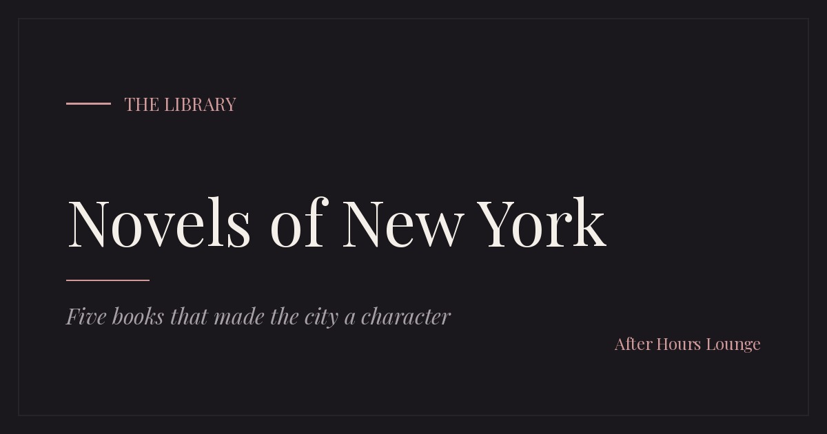 Novels of New York reading list card