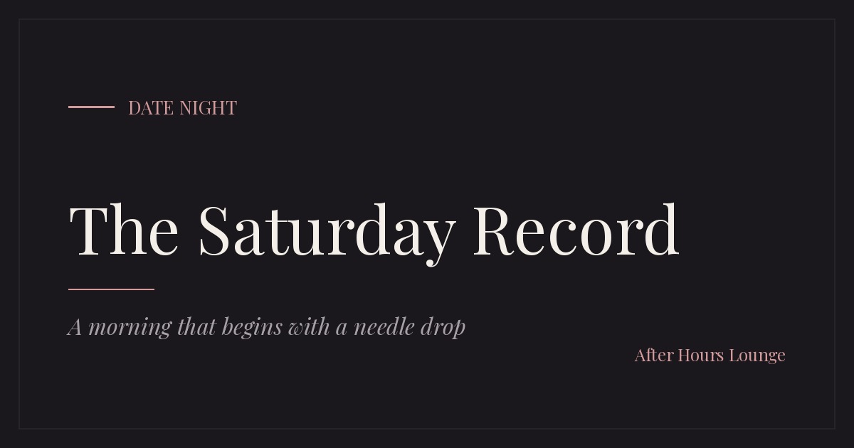 The Saturday Record editorial card